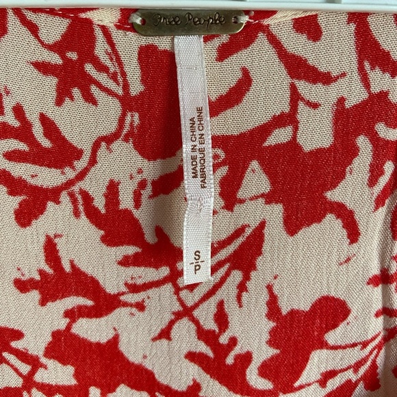 Free People Gardenia Combo Red White Floral Medallion Print Resort Romper Size S - Picture 10 of 11